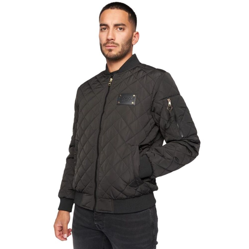 Glorious Gangsta Mens Moritzio Quilted Bomber Jacket / Black